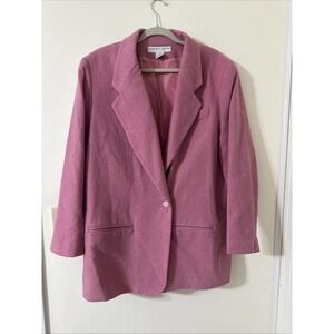 Kathryn Deene Pink Coat Wool Blend Women's Size 22/24 Made In USA